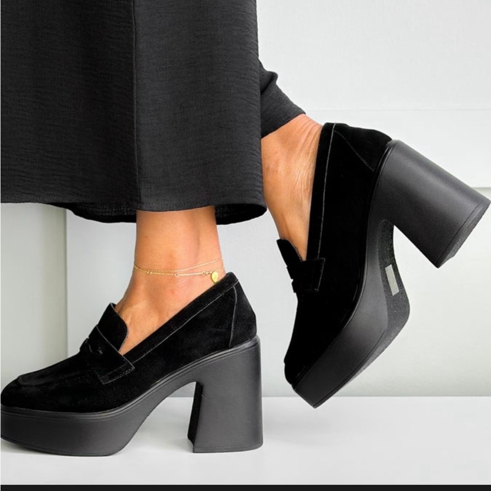 Chunky heel platform loafers!